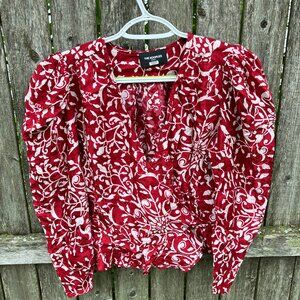 The Kooples puff sleeve silk top, size 2